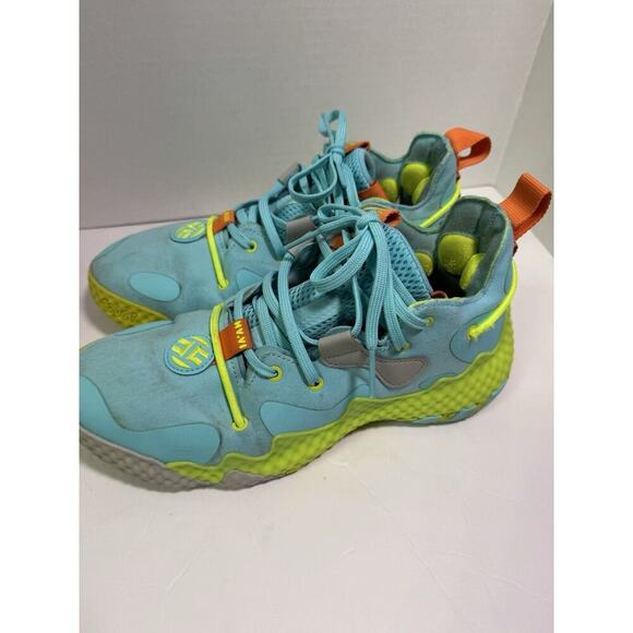 Adidas James Harden Vol. 6 Pulse Aqua Solar 1/2 Dozen Men’s Size 8.5 Sneakers - Picture 4 of 6